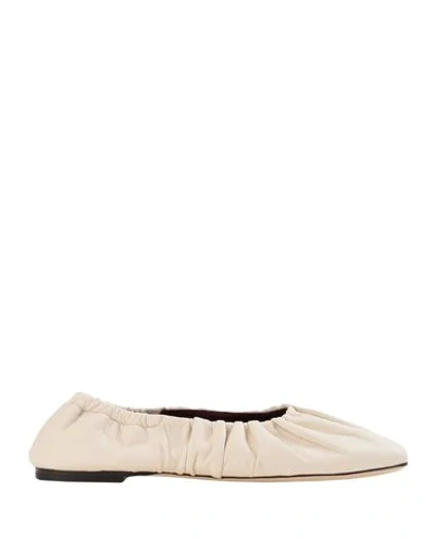 Shop Staud Ballet Flats In Ivory