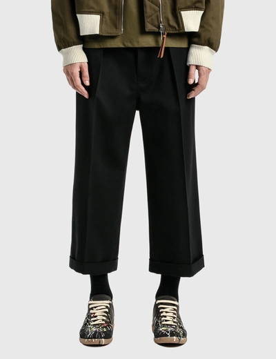 Shop Loewe Cropped Flare Trousers In Black