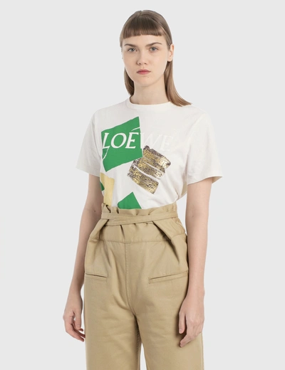 Shop Loewe Squares Print T-shirt In White