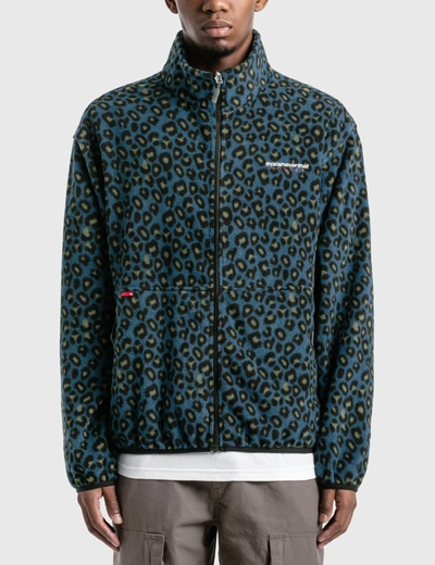 Shop Thisisneverthat Design Fleece Zip Jacket In Blue