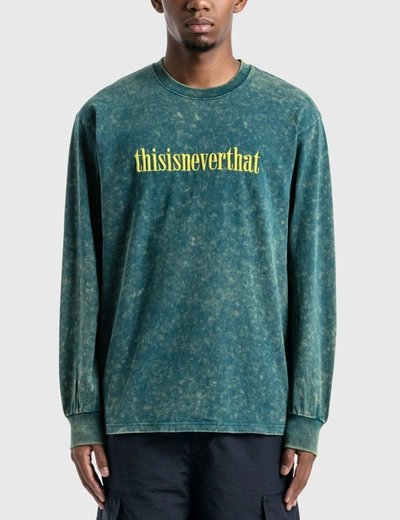 Shop Thisisneverthat Acid Washed Long Sleeve T-shirt In Blue