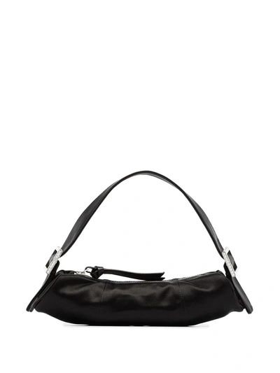 Shop By Far Kubi Satin Tote In Black