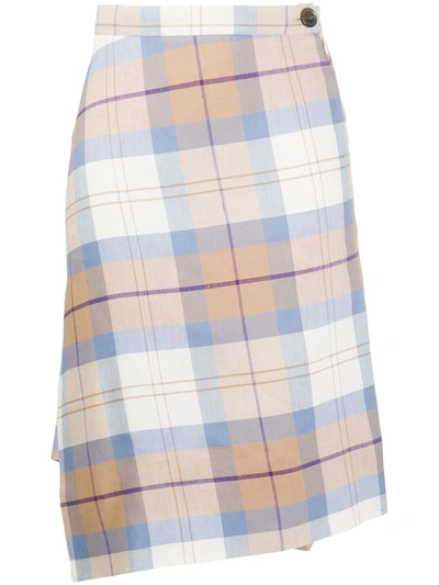 Shop Vivienne Westwood Plaid Check Skirt In Neutrals