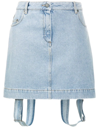 Shop Moschino Denim Skirt In Blue