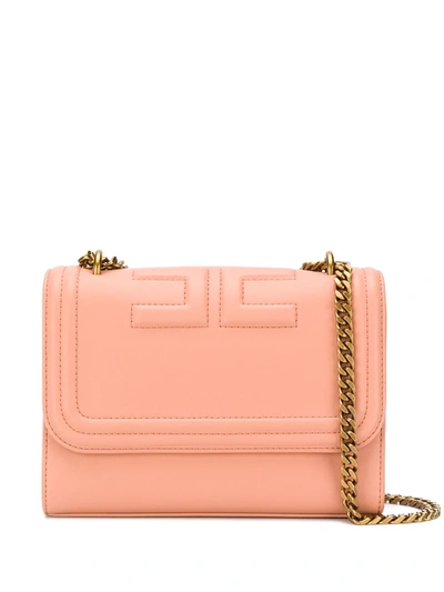 Shop Elisabetta Franchi Logo Debossed Mini Shoulder Bag In Pink