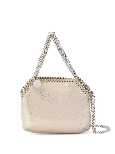 Shop Stella Mccartney Mini Falabella Crossbody Bag In Gold