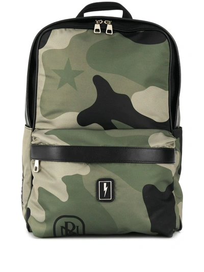 Shop Neil Barrett Logo Patch Backpack In Green