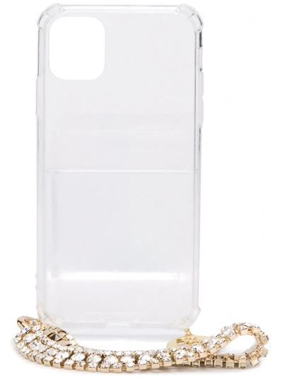 Shop Rosantica Crystal Chain-embellished Iphone 11 Pro Case In Neutrals