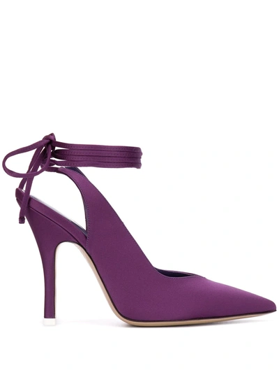 Shop Attico Pointed High-heel Pumps In Purple