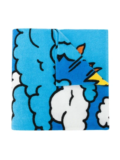 Stella Mccartney Weather-print Scarf In Blue