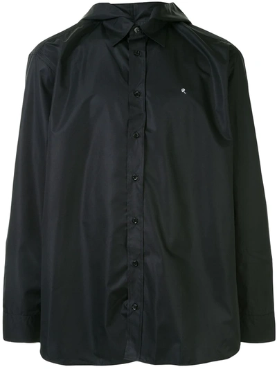 Shop Raf Simons Detachable Hooded Shirt In Black