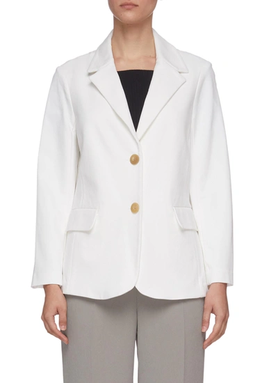 Shop Rosetta Getty Cropped Sleeve Jacket In White