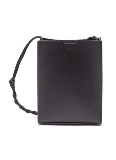 Shop Jil Sander 'tangle' Small Leather Messenger Bag In Black