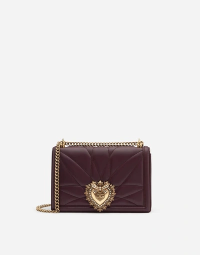Shop Dolce & Gabbana Large Devotion Side Bag In Matelassé Nappa Leather