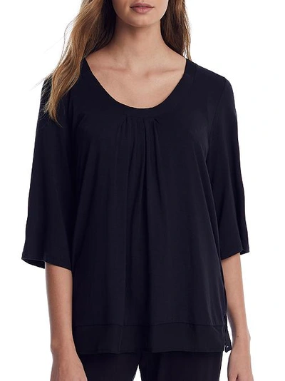 Shop Donna Karan Modal Sleep Top In Black