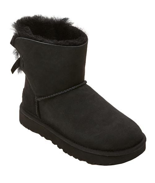 Ugg Bailey Bow Ii Low Heels Ankle Boots In Black Suede | ModeSens