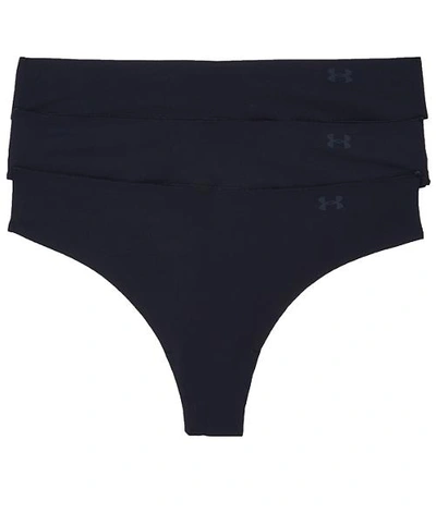 Shop Under Armour Pure Stretch Thong 3-pack In Black