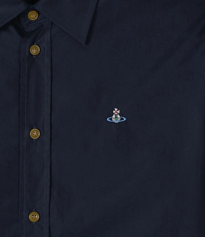 Shop Vivienne Westwood Slim Shirt Navy In Navy Blue
