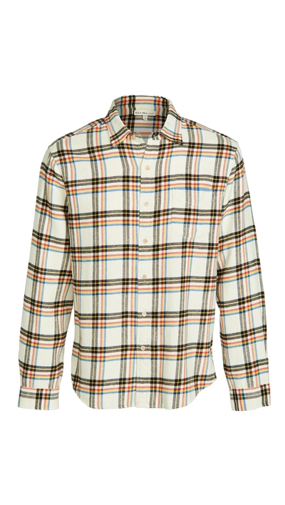 Shop Alex Mill Standard Plaid Flannel Shirt In Ecru