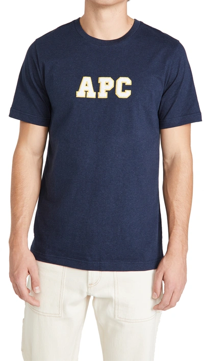 Shop A.p.c. Apc College Logo T-shirt In Navy