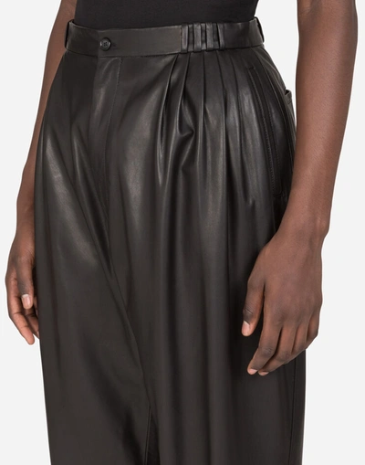 Shop Dolce & Gabbana Leather Pants In Black