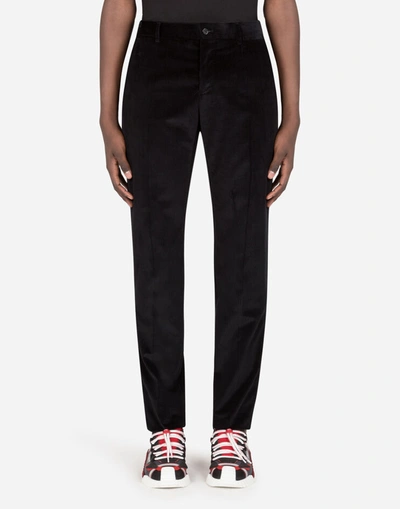 Shop Dolce & Gabbana Cotton Corduroy Pants In Black