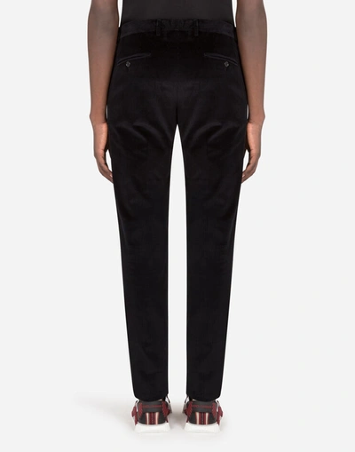 Shop Dolce & Gabbana Cotton Corduroy Pants In Black