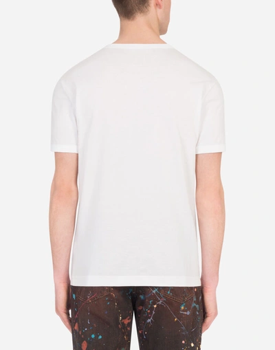 Shop Dolce & Gabbana Cotton T-shirt With Dg Patch In White