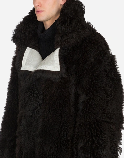 Shop Dolce & Gabbana Double-breasted Shearling Coat