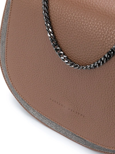 Shop Fabiana Filippi Adriana Leather Crossbody Bag In Brown