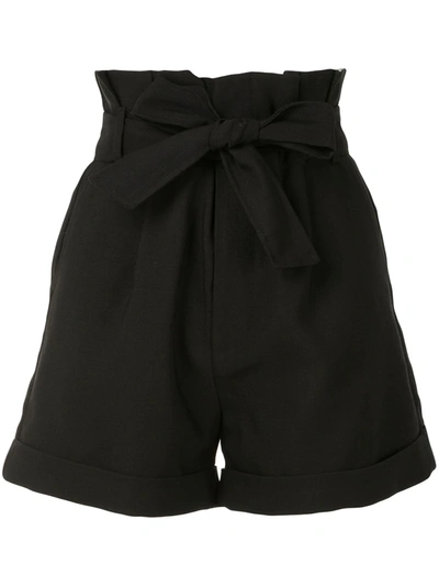 Shop Anine Bing Kinsley Belted Shorts In Black