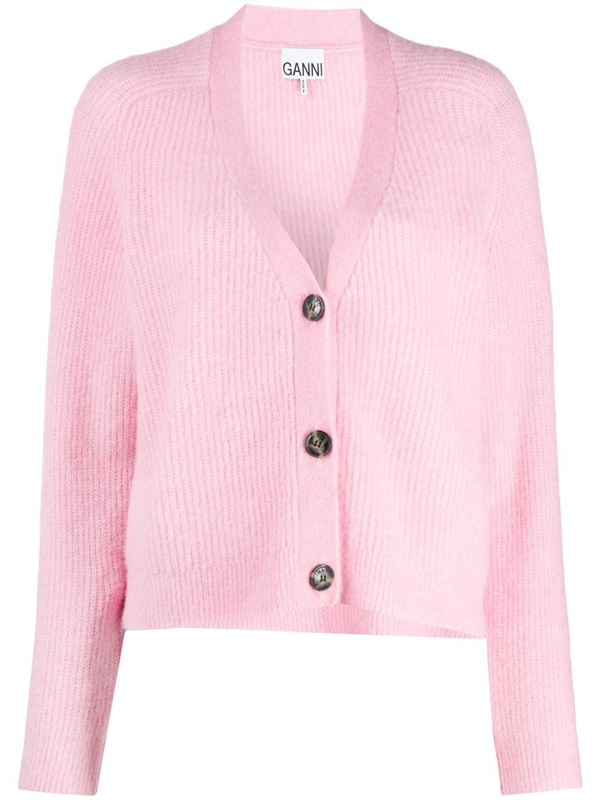 ganni collar cardigan