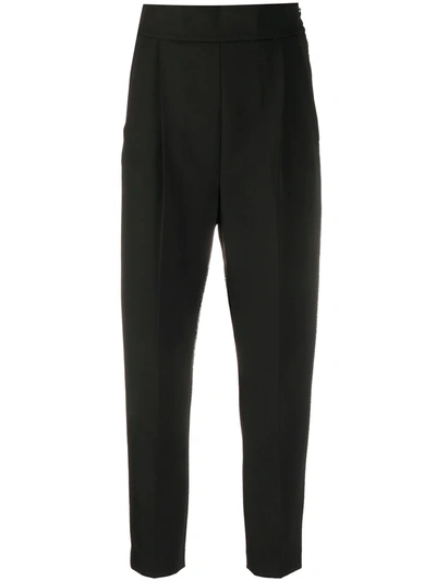Shop Liu •jo Pleated Tapered Trousers In Black
