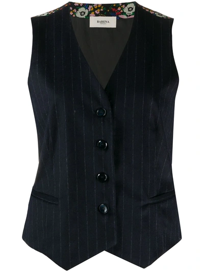 Shop Barena Venezia Striped Panel V-neck Waistcoat In Black