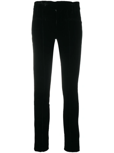 Shop Haider Ackermann Velvet/leather Contrast Trousers In Black