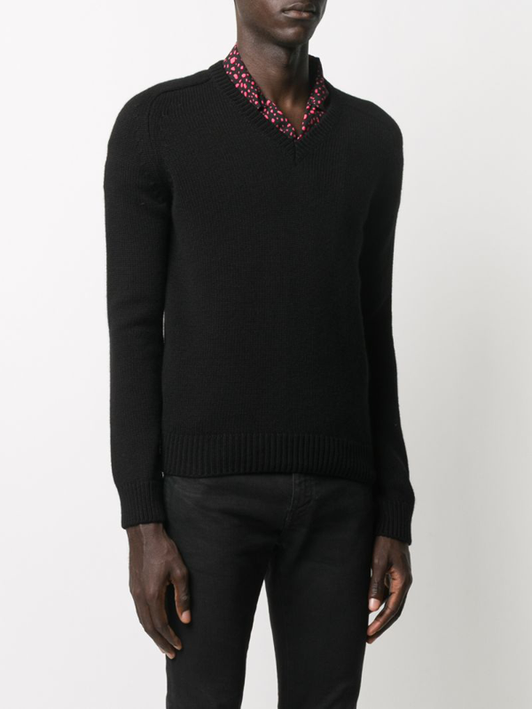 Saint Laurent Men's V-neck Cashmere Sweater In Black | ModeSens