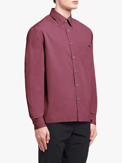 Shop Prada Classic Straight-fit Shirt In Purple