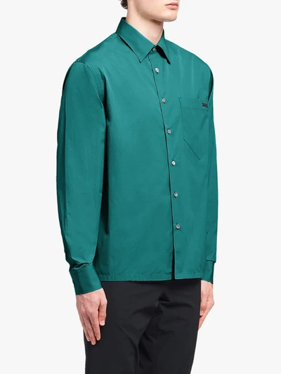 Shop Prada Classic Straight-fit Shirt In Blue