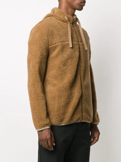 Shop Apc Drawstring Hooded Jacket In Neutrals