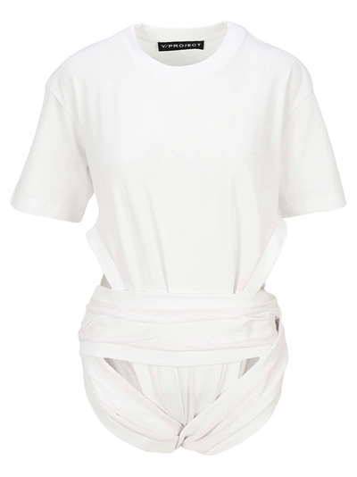 Shop Y/project Cut Detail Bodysuit Top In White