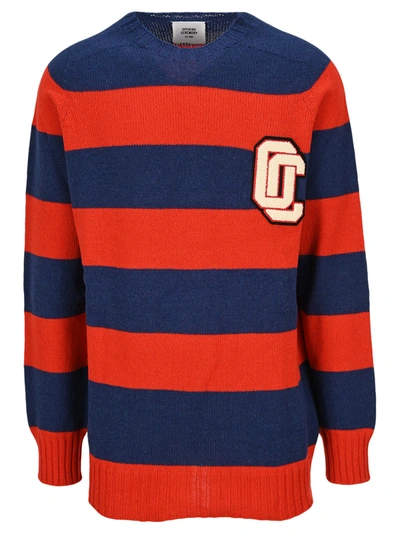 Shop Opening Ceremony Logo Patch Striped Jumper In Red Blue