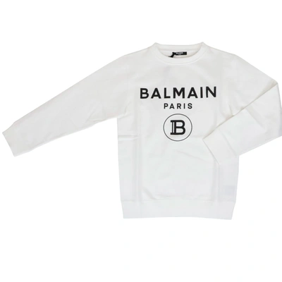 Shop Balmain Sweatshirt Sweatshirt In White