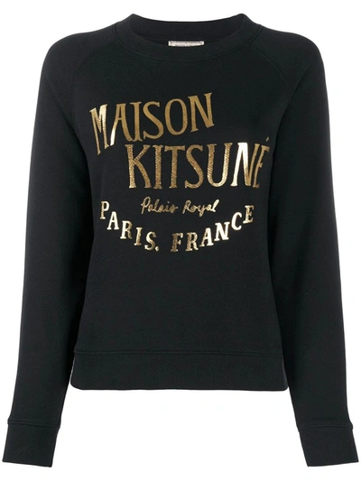 Shop Maison Kitsuné Women's Black Cotton Sweatshirt