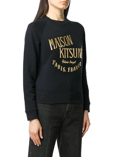 Shop Maison Kitsuné Women's Black Cotton Sweatshirt