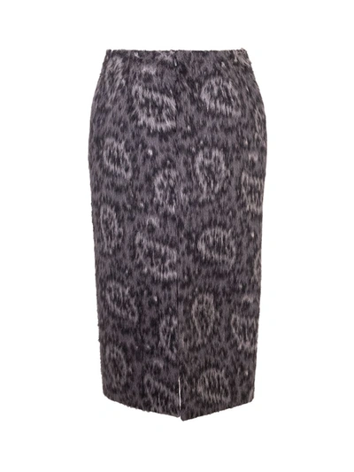 Shop Fendi Women's Grey Wool Skirt