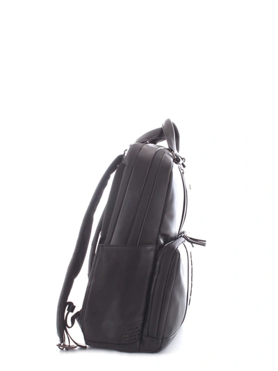 Shop Piquadro Men's Black Leather Backpack