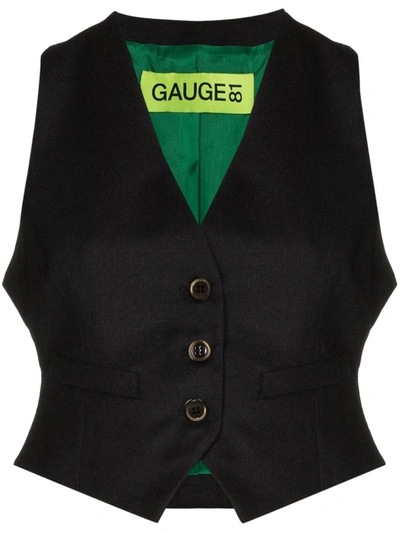 Shop Gauge81 Toluca Cropped Waistcoat In Black