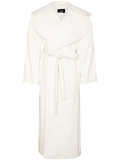 Shop Anouki Wide-lapel Trench Coat In White