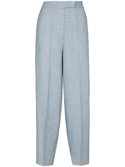 Shop Anouki Wide-leg Tailored Trousers In Blue