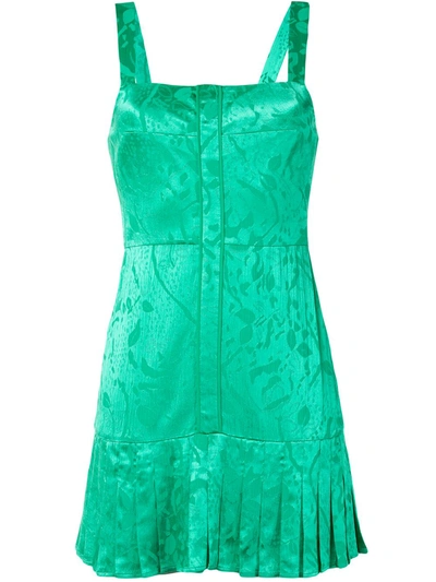 Shop Alexis Ikaros Silk Mini Dress In Green